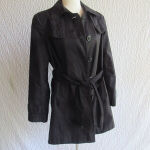 $229 DKNY Trench Coat Jacket  Black Womens MP LP  New